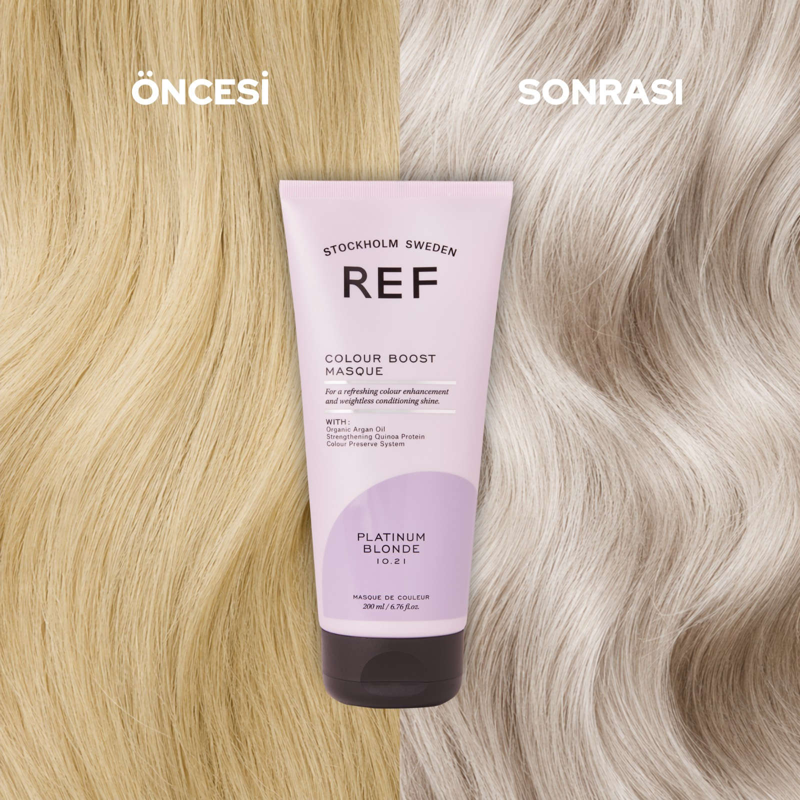 REF Colour Boost Platinum Blonde 200 ML - Renk Canlandırıcı Maske (Platin Sarı)