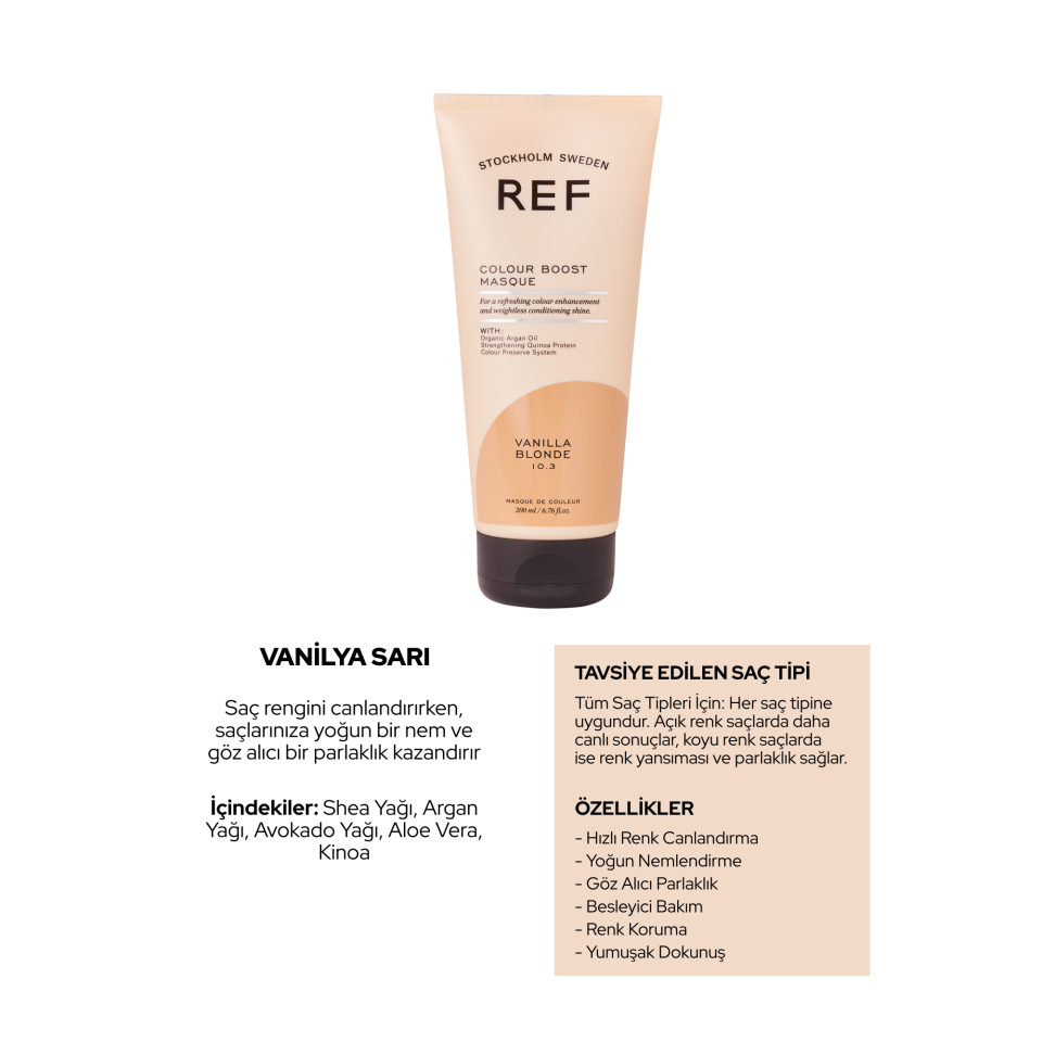 REF Colour Boost Vanilla Blonde - Renk Canlandırıcı Maske (Vanilya Sarı)