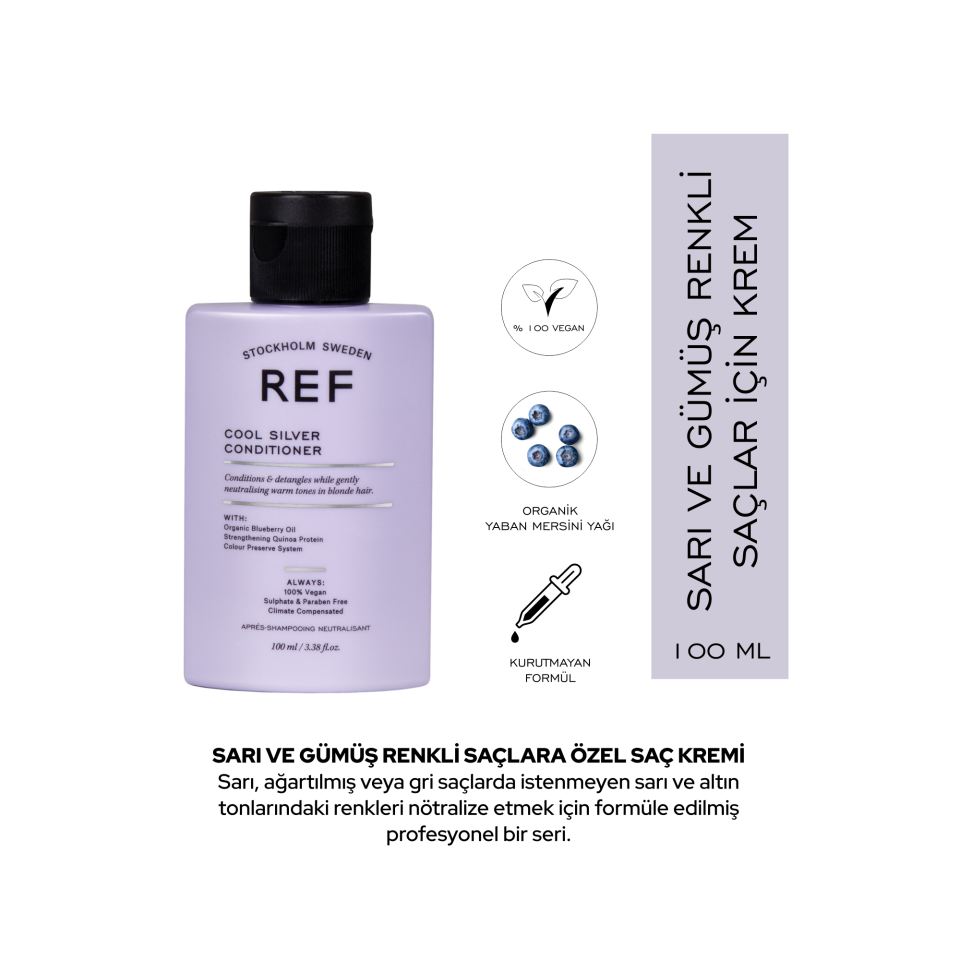 REF Cool Silver Conditioner 100 ML - Turunculaşma Karşıtı Saç Kremi