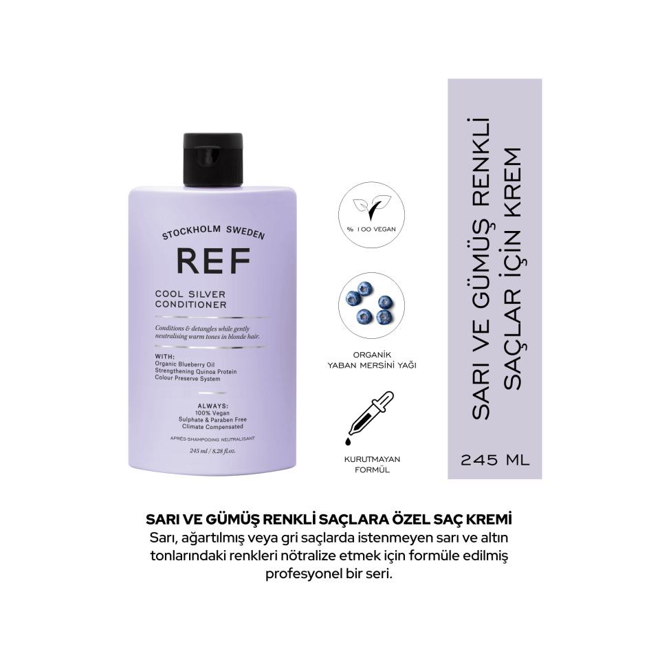 REF Cool Silver Conditioner 245 ML - Turunculaşma Karşıtı Saç Kremi