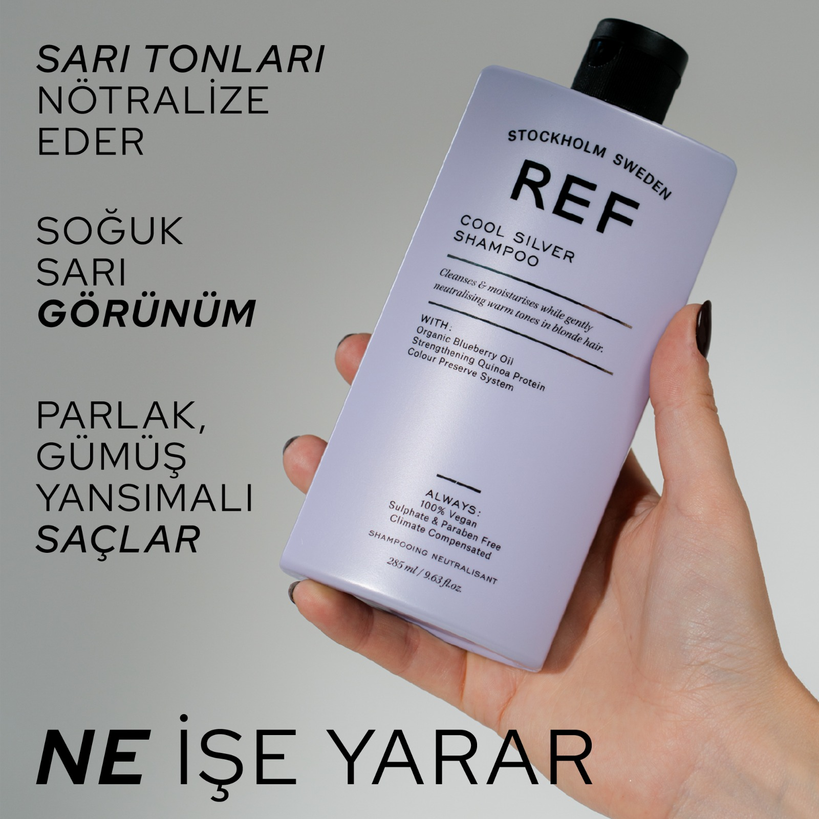 REF Cool Silver Shampoo 285 ML - Turunculaşma Karşıtı Mor Şampuan