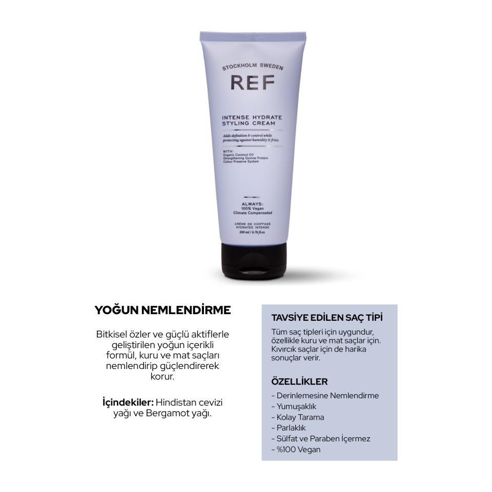 REF Intense Hydrate Styling Creme 200 ML - Yoğun Nemlendirici Şekillendirici Krem