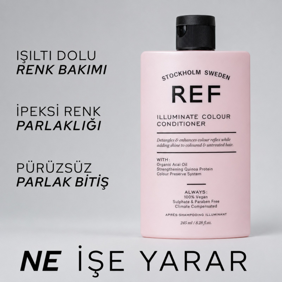 REF Stockholm Sweden Illuminate Colour Conditioner 245 ML - Renk Koruyucu Parlaklık Saç Kremi