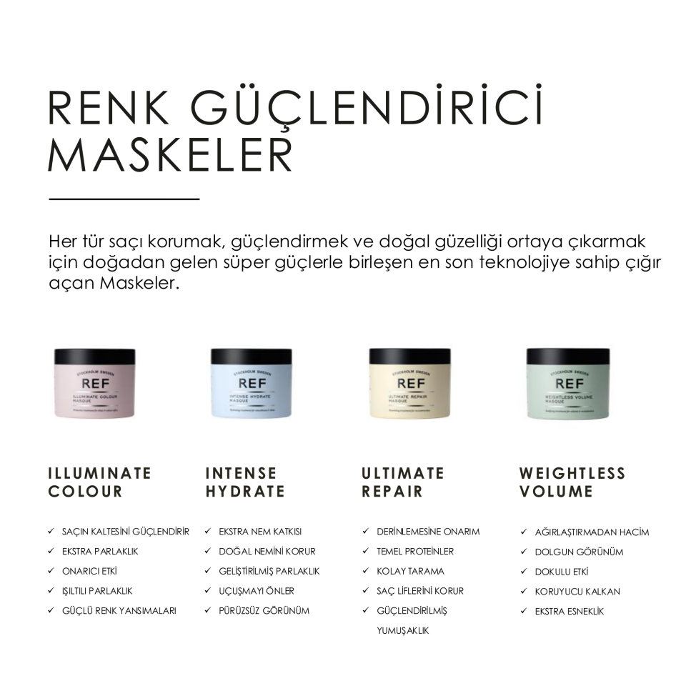 REF Illuminate Colour Masque 250 ML - Renk Koruyucu Parlaklık Saç Maskesi