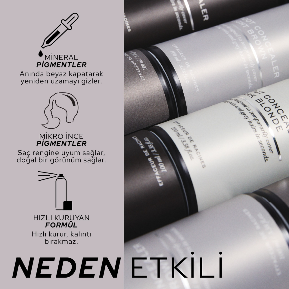 REF Root Concealer Light Brown 100 ML - Saç Dip Beyaz Kapatıcı Sprey (Açık Kahve)