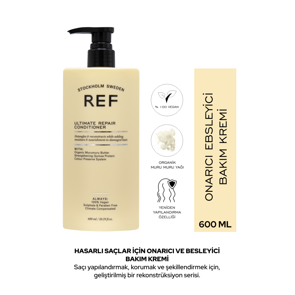 REF Stockholm Sweden Ultimate Repair Conditioner 600 ML - Yoğun Onarıcı Saç Kremi