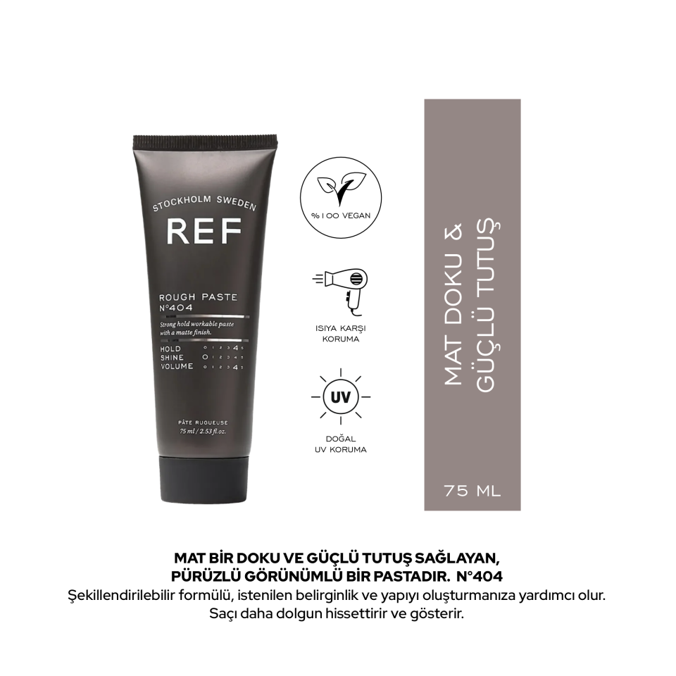 REF Rough Paste N°404 75 ML - Mat Dokulu Şekillendirici Macun