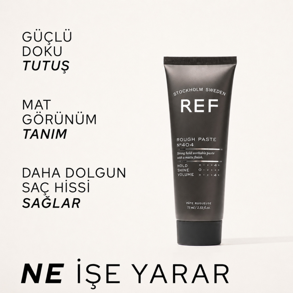 REF Rough Paste N°404 75 ML - Mat Dokulu Şekillendirici Macun