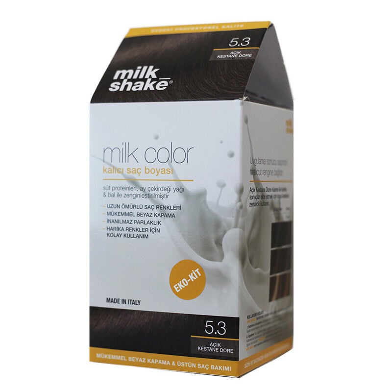 Milk Shake Color Kit 5.3 Açık Kestane Dore - Kalıcı Saç Boyası Seti